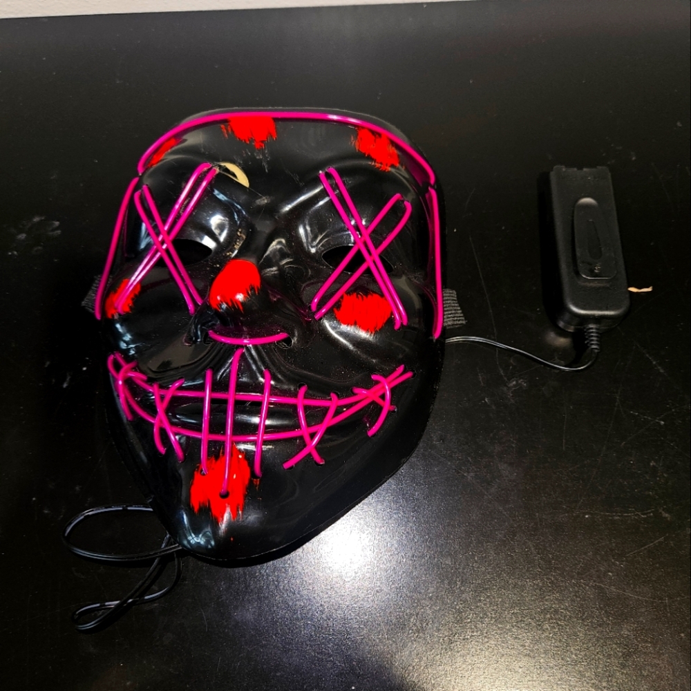 Black and Red LED Mask